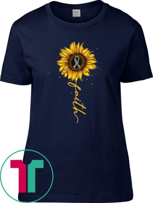 Faith Sunflower Carcinoid Cancer Awareness T-shirt Meaningful Gift