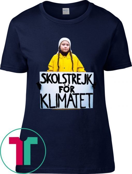 Greta Thunberg Skolstrejk For Klimatet Classic Tee Shirt