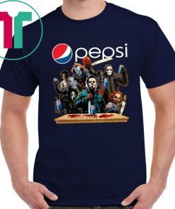 Horror Characters Drinking Pepsi Funny Halloween Gift Tee Shirt