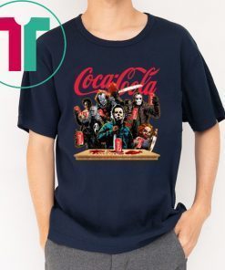 Horror Characters Drinking Coca Cola T-shirt Funny Halloween Gift T-Shirt