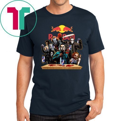 Buy Horror Characters Drinking Red Bull Funny Halloween Gift T-Shirt