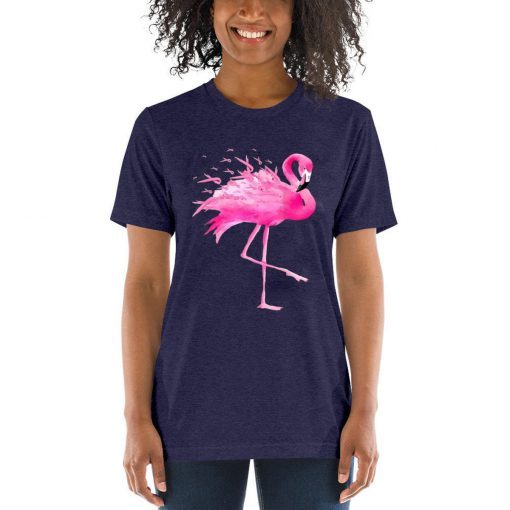 Flamingo Breast Cancer ribbon shirt