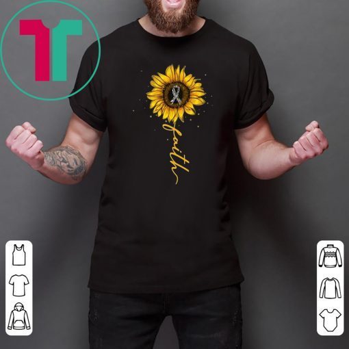 Faith Sunflower Carcinoid Cancer Awareness T-shirt Meaningful Gift