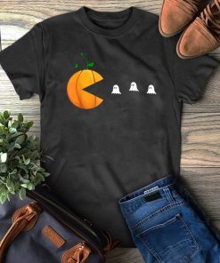 Mens Halloween Pumpkin pacman ghost T-Shirt