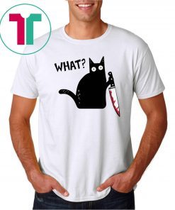 What Black Cat Holding Knife Unisex T-Shirt