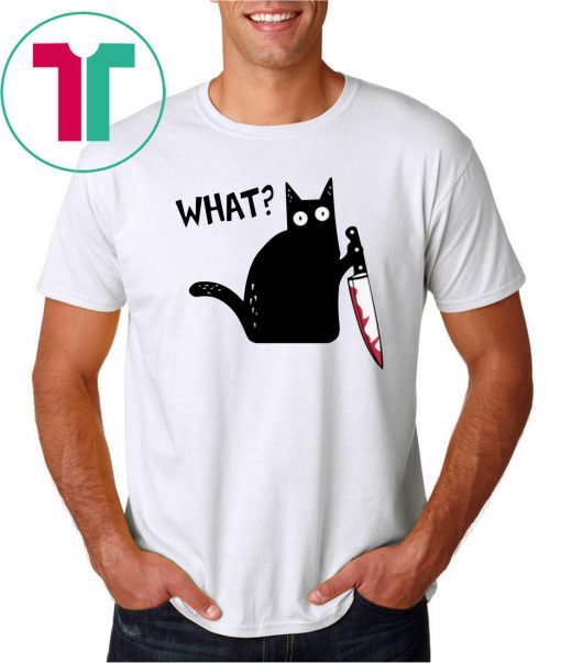 What Black Cat Holding Knife Unisex T-Shirt