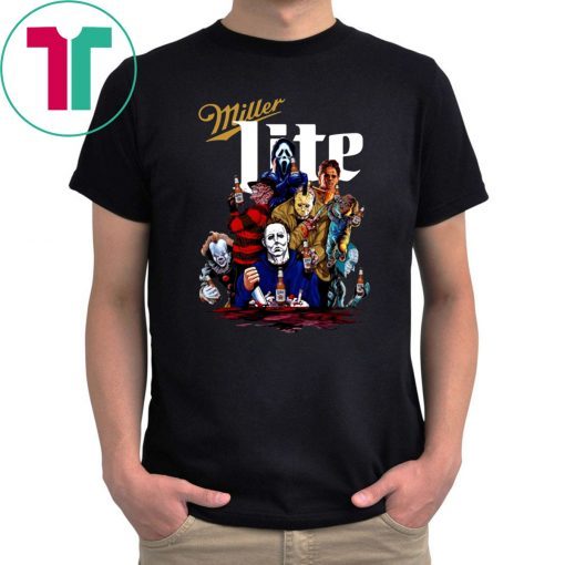 Halloween Horror Characters Drink Miller Lite Shirt