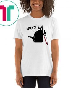 What Black Cat Holding Knife Unisex T-Shirt