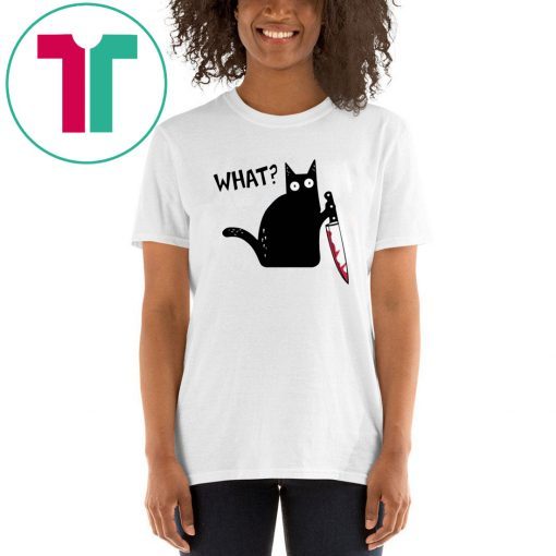 What Black Cat Holding Knife Unisex T-Shirt