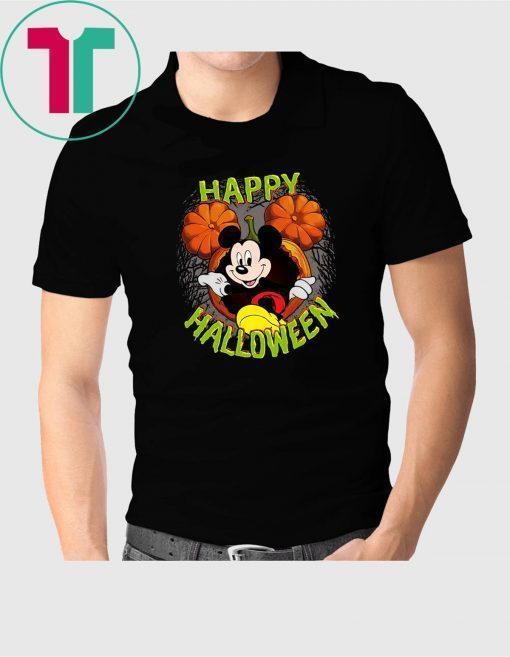 Disney Mickey Mouse Pumpkin Happy Halloween T-Shirt