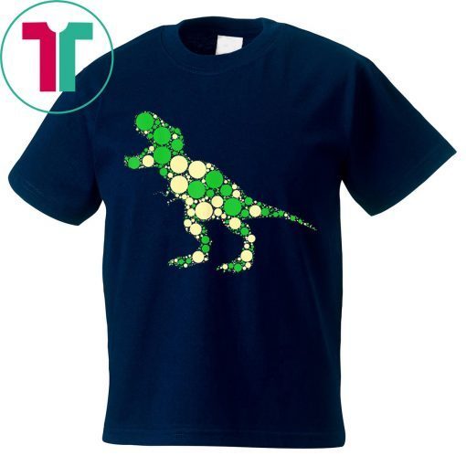 Green polka dot t-rex dinosaur international dot day Funny T-Shirt