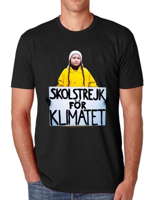 Mens Greta Thunberg Skolstrejk For Klimatet Shirt