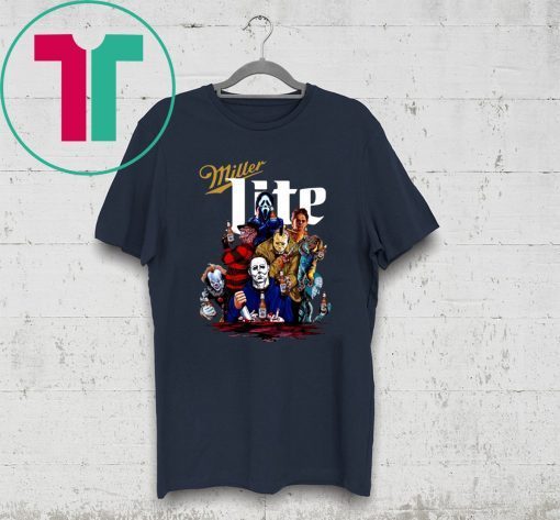 Halloween Horror Characters Drink Miller Lite Shirt