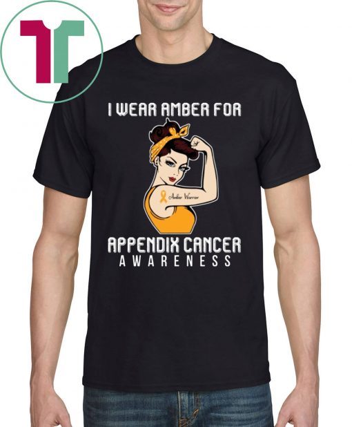 I Wear Amber For Appendix Cancer Awareness For Cancer Warrior Original T-Shirt