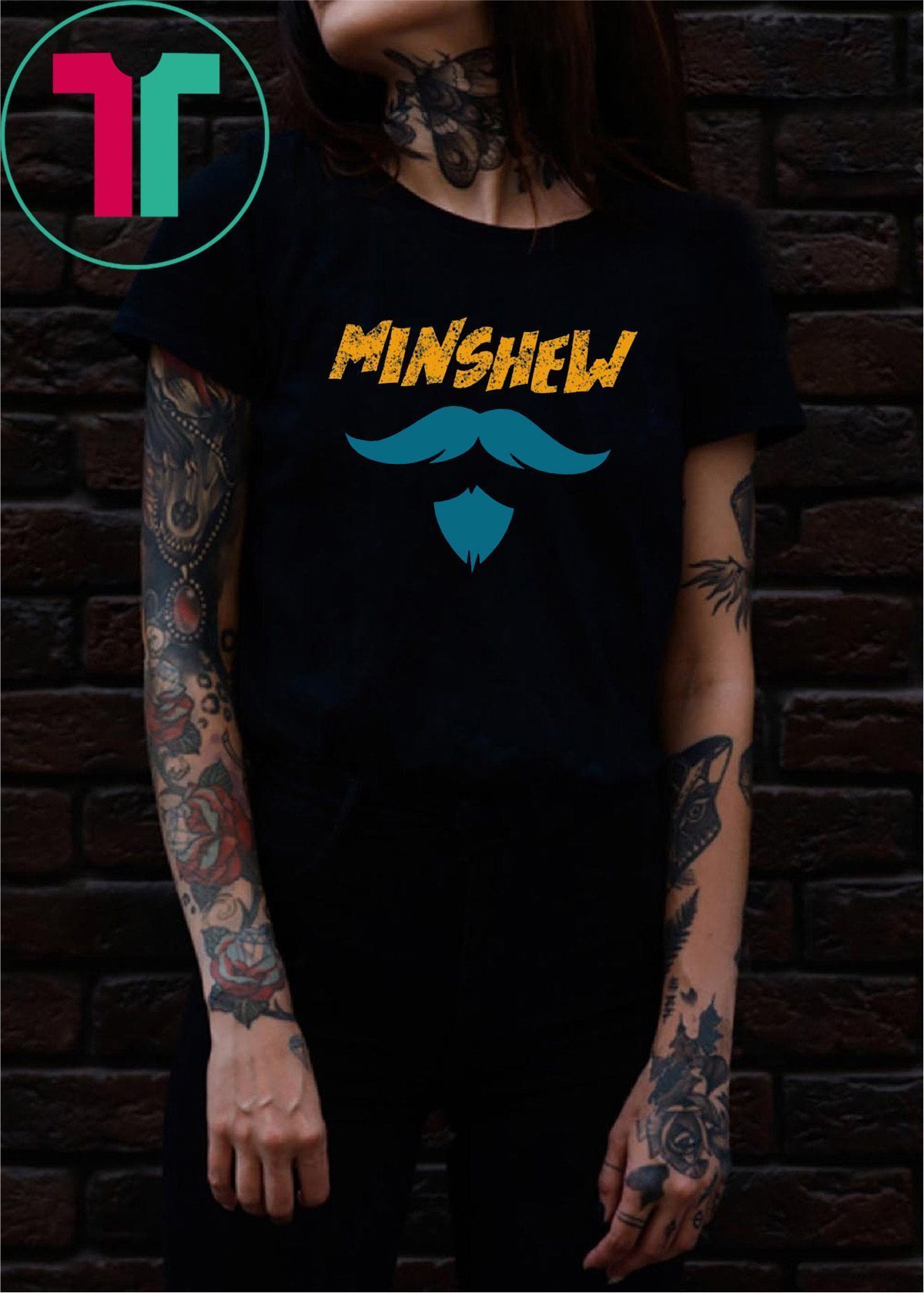 Minshew T-Shirt Funny Football Jacksonville Manchu Mustache Fan Tee ...
