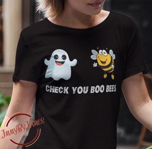 Check Your Boo Bees Breast Cancer Awareness T-shirt Fall Halloween Costume Tee Shirt