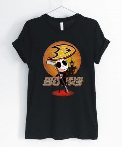 Jack Skellington Holding Hockey Stick Anaheim Ducks Halloween Costume Classic T-Shirt