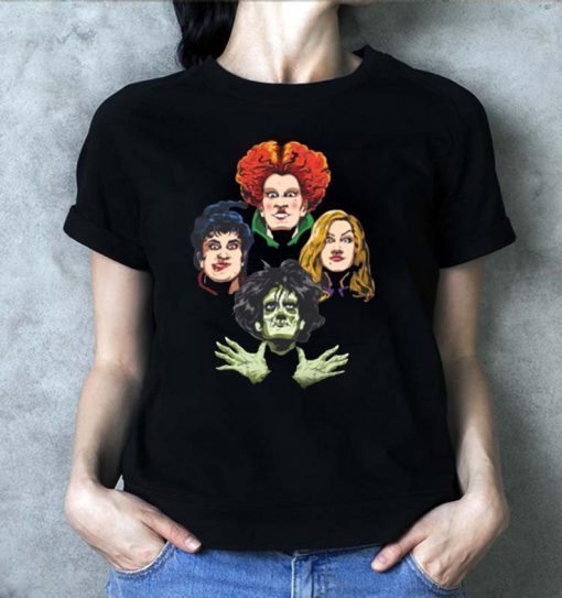 Sanderson Sisters And Zombie Freddie Mercury Bohemian Rhapsody T-Shirt Halloween Costume