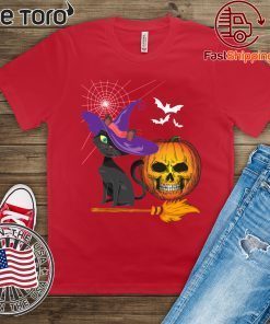 Happy Halloween Cat Pumpkin Witch Funny Halloween Gift Idea Classic T-Shirt