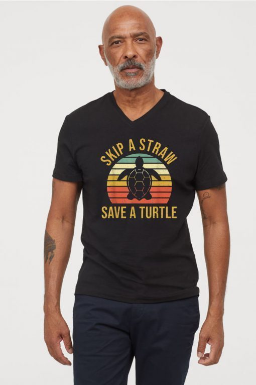 Buy Vintage Save Turtles Shirt Skip a Straw Save a Turtle Gift T-Shirt