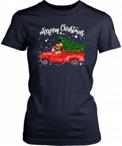 Merry Christmas Pluto On Red Truck Shirt