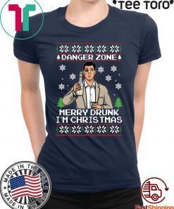 Offcial Archer Danger Zone Merry Drunk I’m Christmas Ugly Shirt