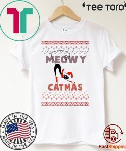 Ugly Christmas Sweater Sweatshirts Vintage Meowy Cat 2020 T-Shirt