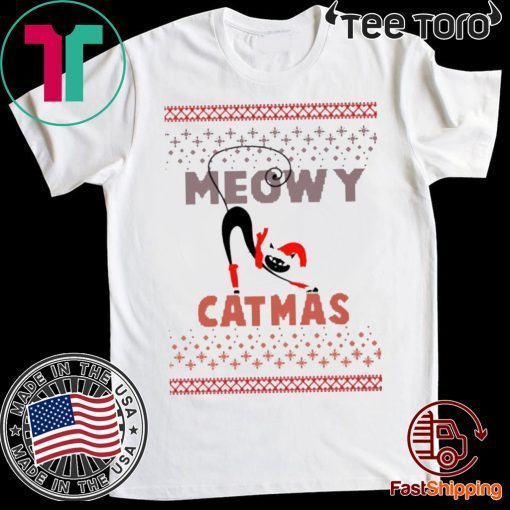 Ugly Christmas Sweater Sweatshirts Vintage Meowy Cat 2020 T-Shirt