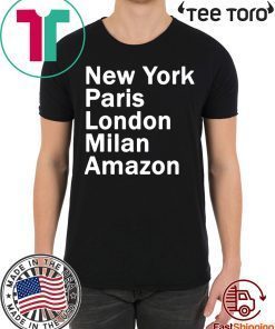 NEW YORK PARIS LONDON MILAN AMAZON BLACK SHIRT HEIDI KLUM TEE