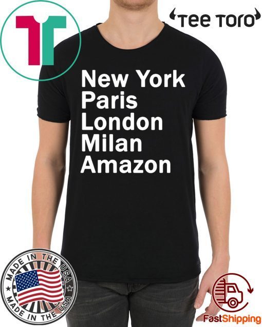 NEW YORK PARIS LONDON MILAN AMAZON BLACK SHIRT HEIDI KLUM TEE