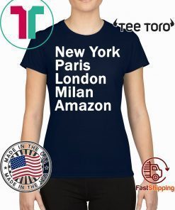 NEW YORK PARIS LONDON MILAN AMAZON BLACK SHIRT HEIDI KLUM TEE