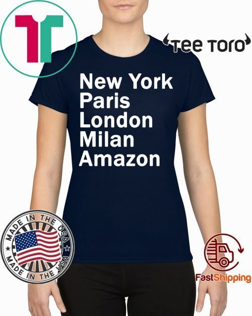 NEW YORK PARIS LONDON MILAN AMAZON BLACK SHIRT HEIDI KLUM TEE