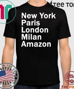 Heidi Klum Shirt New York Paris London Milan Amazon Black Tee