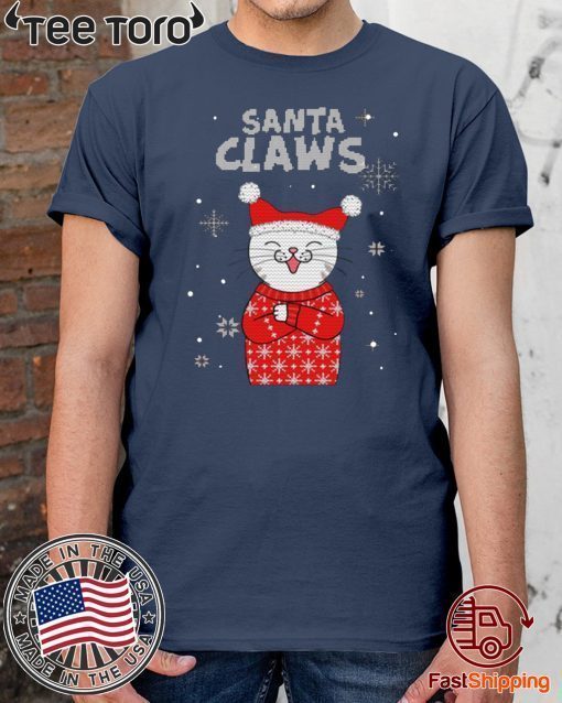 Santa Claws Cute Cat Ugly Christmas Shirt