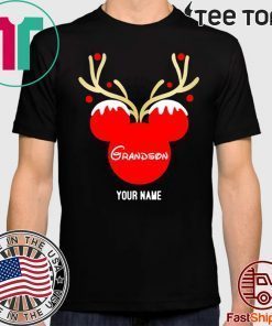 Custom Name Grandson Mickey Reindeer Family Christmas Shirt Classic Tee