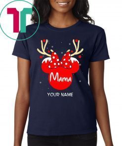 Custom Name Minnie Reindeer Mama Family Christmas Shirt