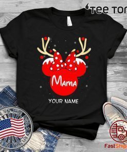 Custom Name Minnie Reindeer Mama Family Christmas Shirt