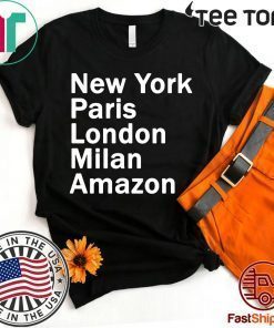 NEW YORK PARIS LONDON MILAN AMAZON BLACK SHIRT HEIDI KLUM TEE