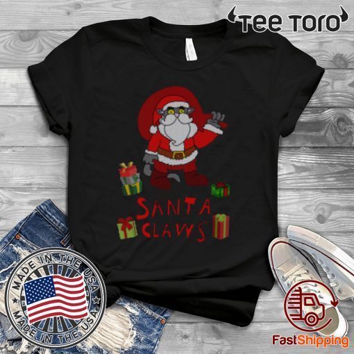 SANTA CLAWS CAT AND PRESENTS SHIRT