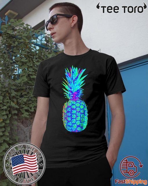 Trippy Neon Pineapple Tee EDM Rave Festival Shirt