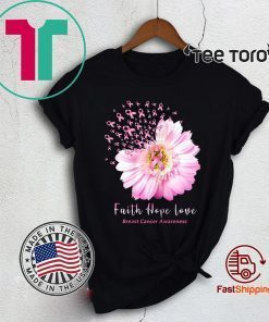 Faith Hope Love Tshirt Breast Cancer Awareness Tee Shirt