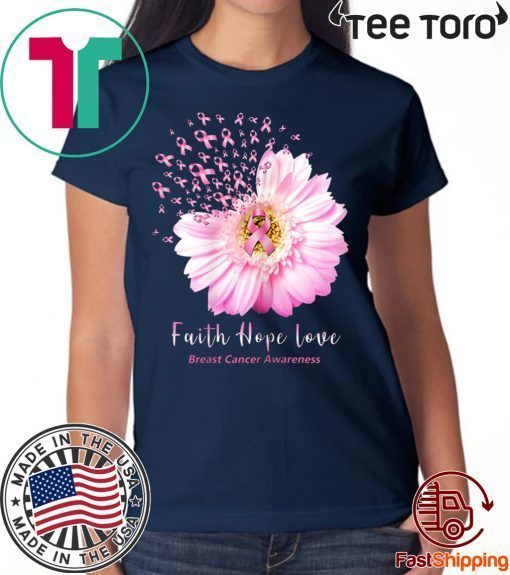 Faith Hope Love Tshirt Breast Cancer Awareness Tee Shirt