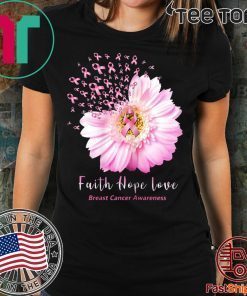 Faith Hope Love Tshirt Breast Cancer Awareness Tee Shirt