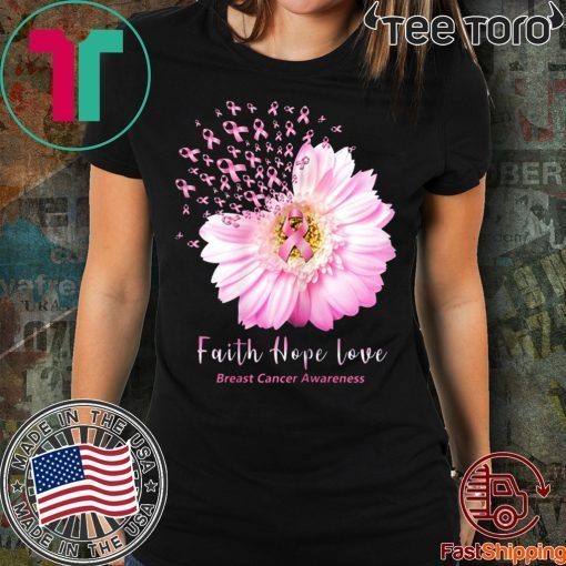 Faith Hope Love Tshirt Breast Cancer Awareness Tee Shirt