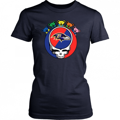 Grateful Dead Mixed With Baltimore Ravens Cool Gift For Fans T-Shirt