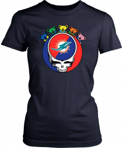 Grateful Dead Mixed With Miami Dolphins Cool Gift For Fans Tee Shirt