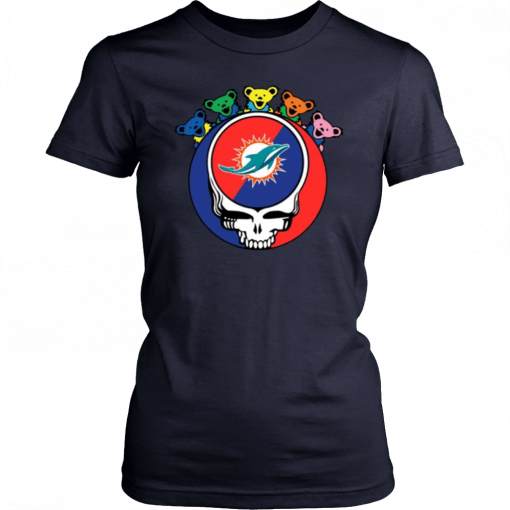 Grateful Dead Mixed With Miami Dolphins Cool Gift For Fans Tee Shirt