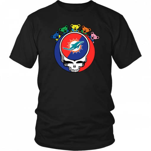 Grateful Dead Mixed With Miami Dolphins Cool Gift For Fans Tee Shirt