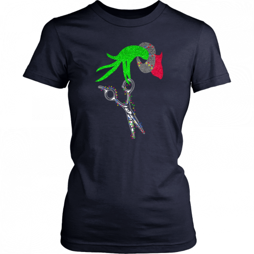 Grinch Hand Holding Scissor Shirt