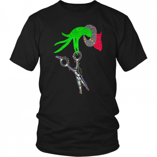 Grinch Hand Holding Scissor Shirt